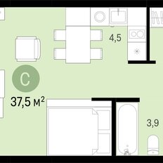 Квартира 37,5 м², студия - изображение 3