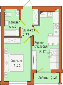 Квартира 38,8 м², 1-комнатная - изображение 1