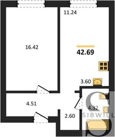 Квартира 42,7 м², 2-комнатная - изображение 1