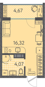 Квартира 22,4 м², студия - изображение 1