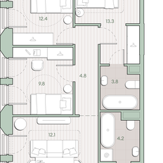 Квартира 71,3 м², 3-комнатная - изображение 2