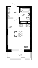 Квартира 30,8 м², студия - изображение 1