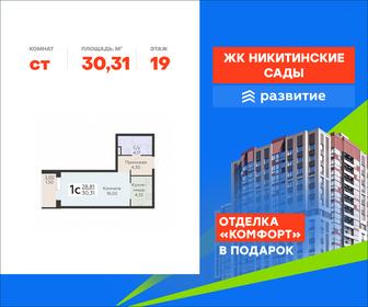 Квартира 30,3 м², студия - изображение 1