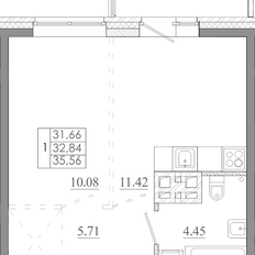 Квартира 35,6 м², 1-комнатная - изображение 3