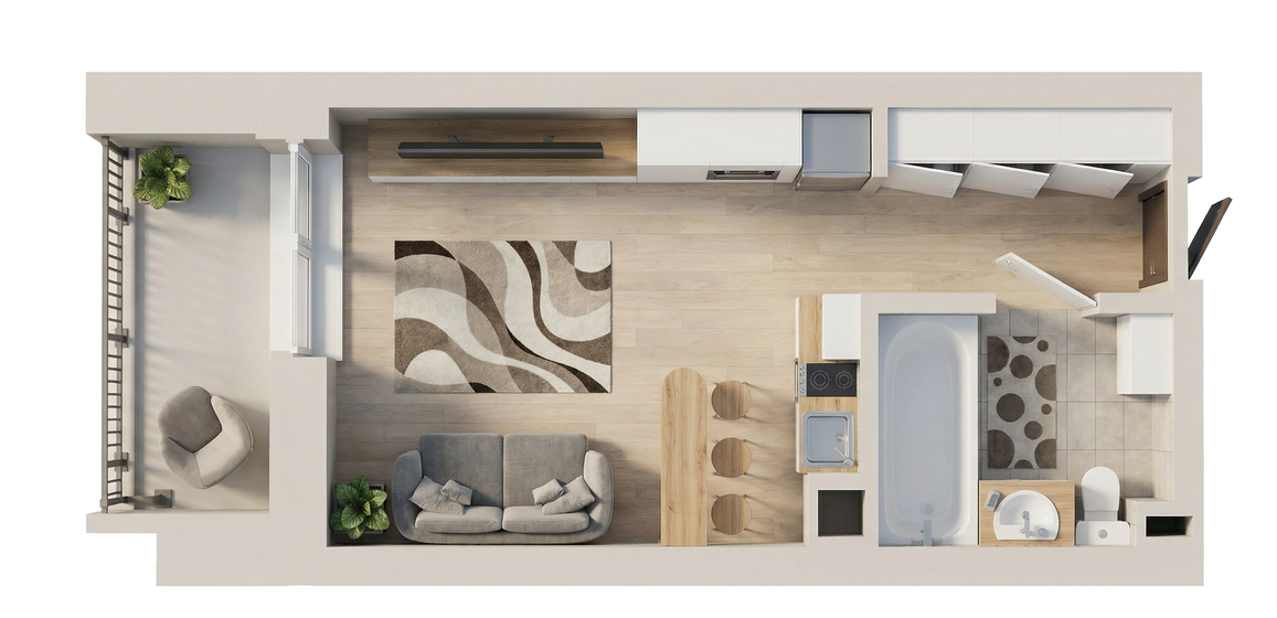 22,1 м², квартира-студия 4 263 914 ₽ - изображение 49