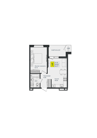 45,2 м², 1-комнатная квартира 6 190 000 ₽ - изображение 84