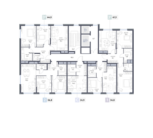 Квартира 61,5 м², 3-комнатная - изображение 2