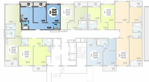 Квартира 53,6 м², 2-комнатная - изображение 1