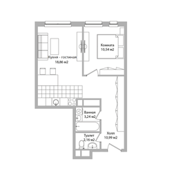 Квартира 45,8 м², 1-комнатные - изображение 1