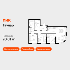 Квартира 70,6 м², 3-комнатная - изображение 1