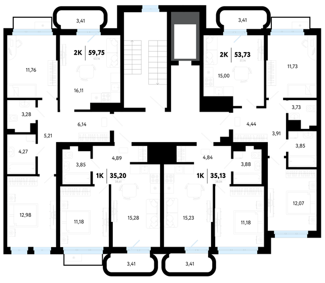 37,1 м², 1-комнатная квартира 5 490 000 ₽ - изображение 74