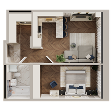 Квартира 50,9 м², 1-комнатная - изображение 4