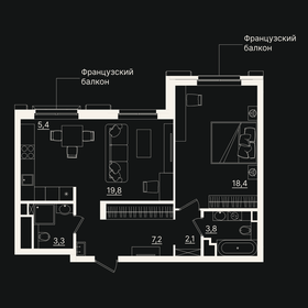 Квартира 59,9 м², 2-комнатная - изображение 1