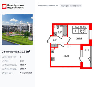 Квартира 32,4 м², 1-комнатная - изображение 1