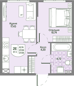 Квартира 37,1 м², 1-комнатная - изображение 1