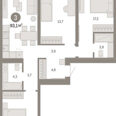 Квартира 93,1 м², 3-комнатная - изображение 3