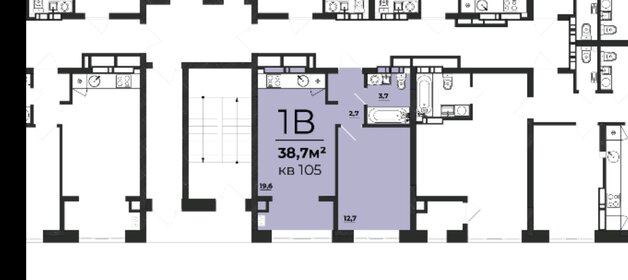 Квартира 38,7 м², 1-комнатная - изображение 1