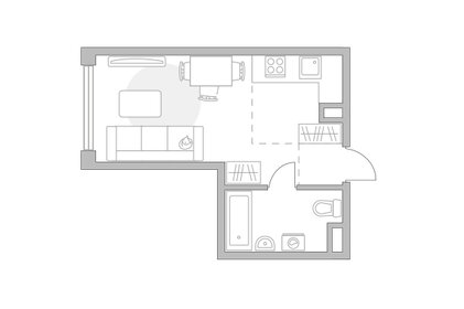 Квартира 28,1 м², студия - изображение 1