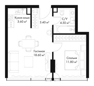 Квартира 41,9 м², 1-комнатная - изображение 2