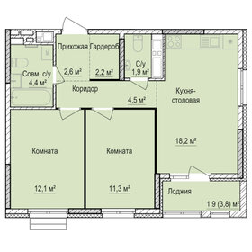 Квартира 59,1 м², 2-комнатная - изображение 1