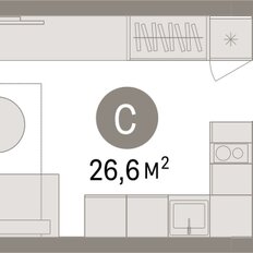 Квартира 26,6 м², студия - изображение 3