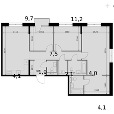 Квартира 96,6 м², 4-комнатная - изображение 2