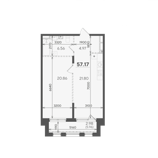 Квартира 57,2 м², 1-комнатная - изображение 4