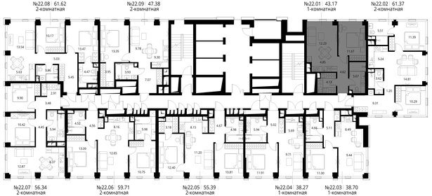 Квартира 43,2 м², 1-комнатная - изображение 3