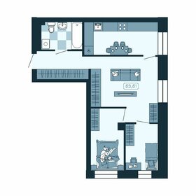 Квартира 53,5 м², 3-комнатная - изображение 1