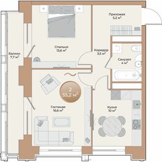 Квартира 55,2 м², 2-комнатная - изображение 3