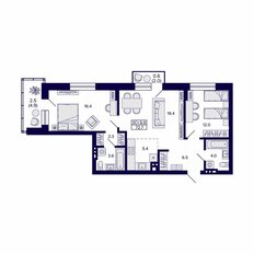 Квартира 72,7 м², 3-комнатная - изображение 2