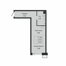 Квартира 31,5 м², 1-комнатная - изображение 2