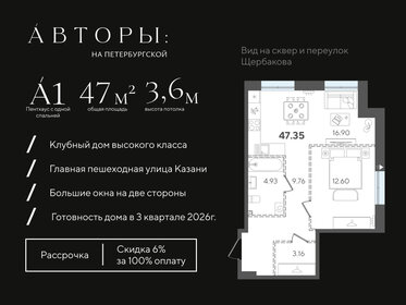 Квартира 47,4 м², 1-комнатная - изображение 1