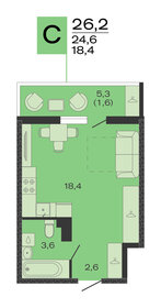 Квартира 26,2 м², студия - изображение 1