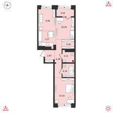 Квартира 62,2 м², 3-комнатная - изображение 3