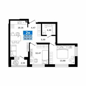 Квартира 59 м², 2-комнатная - изображение 1