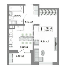 Квартира 39,5 м², 1-комнатная - изображение 1