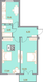 Квартира 56,9 м², 2-комнатная - изображение 1