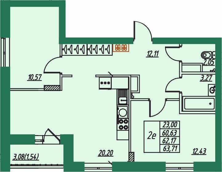 83,2 м², 3-комнатная квартира 8 500 000 ₽ - изображение 91