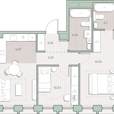 Квартира 57,9 м², 2-комнатная - изображение 2