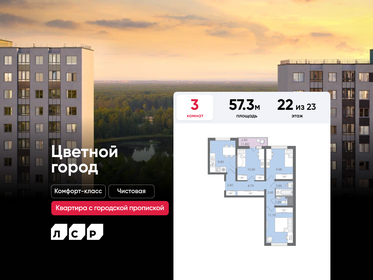 Квартира 57,3 м², 3-комнатная - изображение 1