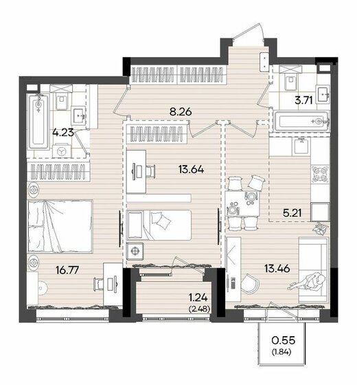 59 м², 3-комнатная квартира 8 790 000 ₽ - изображение 80