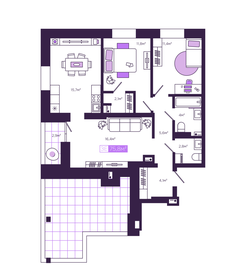 Квартира 75,8 м², 3-комнатная - изображение 1