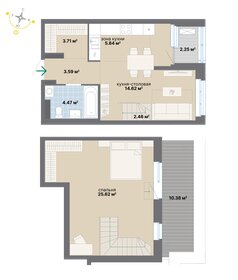 Квартира 73,2 м², 1-комнатная - изображение 1