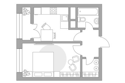 Квартира 33,6 м², 1-комнатная - изображение 1