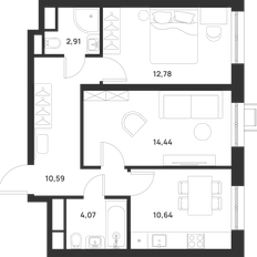 Квартира 55,8 м², 2-комнатная - изображение 3