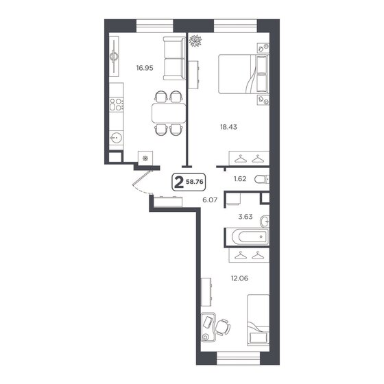 61 м², 2-комнатная квартира 8 670 000 ₽ - изображение 41