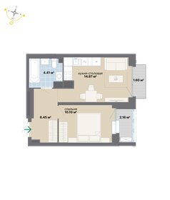 Квартира 39,6 м², 1-комнатная - изображение 1