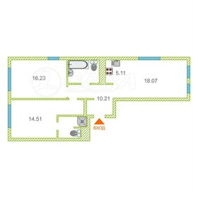 Квартира 74,5 м², 2-комнатная - изображение 1
