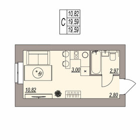 Квартира 19,6 м², студия - изображение 1